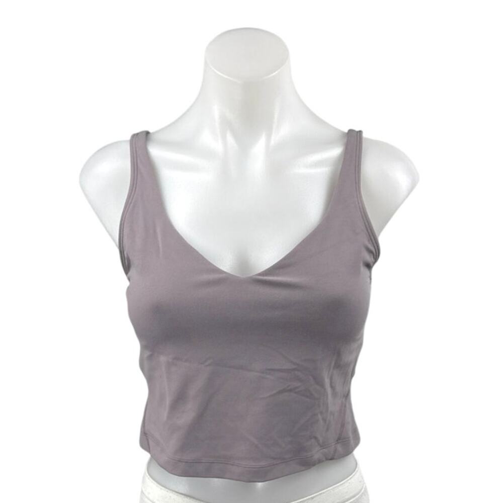 Lululemon Purple Sleeveless V Neck Yoga Workout Athletic Crop Tank Top Size 10